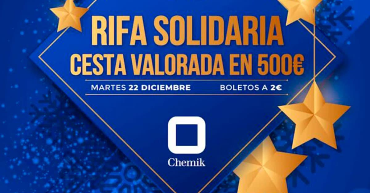 Cartel de la rifa solidaria de Navidad de Chemik